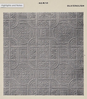 An image from a 19th century catalog on patterned wall coverings.