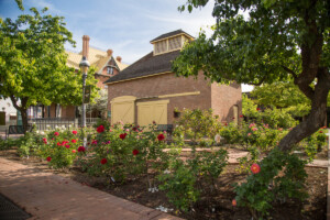 Visitor Center and Rose Garden at historic The Square PHX