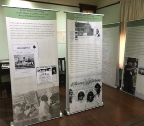 A picture of exhibit panels from The Great Migration exhibit at The Square PHX.